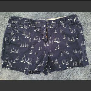 Lands' End Navy shorts with sailboats